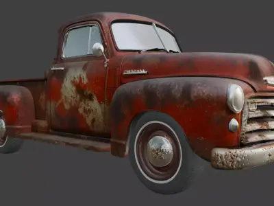 Vintage Rusty Pickup Truck 3D Model 3D model 25