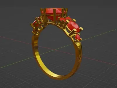 Ring jewel diamond Low-poly 3D model
