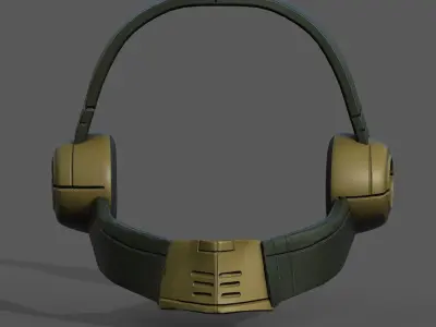 Gas mask respirator military Scifi futuristic  Low-poly 3D model