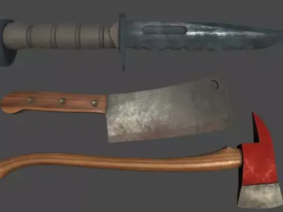 Melee Weapon Pack 14 weapons Low-poly 3D model