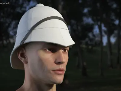 Empire Infantry Pith Helmet White 3D model
