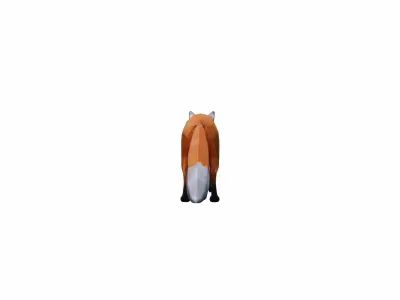 Red Fox Animal In The Natural Nice Chair 3d Render 3D model purchase