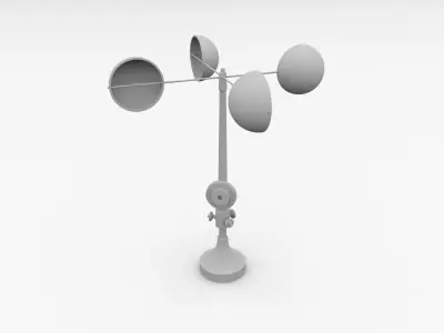 Anemometer metal weather vane 3D model