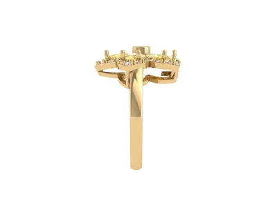 Solitaire Engagement Art Deco Ring 3D print model 57