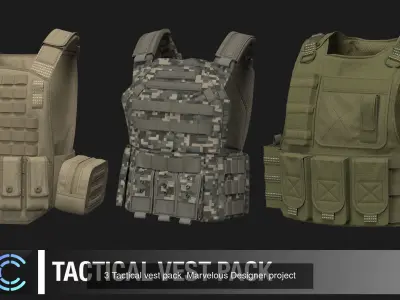 Tactical clothing Marvelous designer Clo 3D projects 3D Model Pack