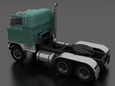 H-Series HDT-950 Semi Truck Slepper Cab 1961 Low-poly 3D model