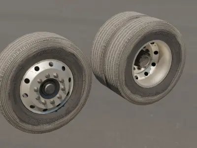 Truck Wheels Low-poly 3D model