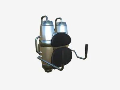Jetpack A08 Chrome - SciFi Character Design Low-poly 3D model