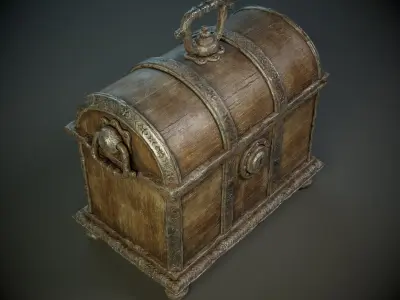 Ancient Treasure Chest PBR Low-poly 3D model