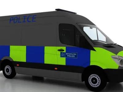 Mercedes Benz Sprinter L2H2 2009 England Police Prison UK 3D model