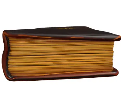 Vintage Leather Book with Anchor Low-poly 3D model