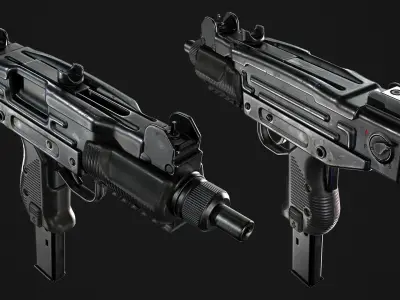 Mini Uzi - Game Ready PBR Asset Low-poly 3D model