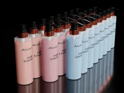 Alcohol bottle gel Free 3D model