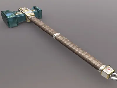 Hammer - Adamantite Low-poly 3D model