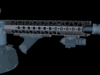 Handguard AR-15  LVOA-S  Low-poly 3D model