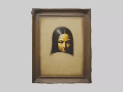 Mona Lisa painting Low-poly 3D model