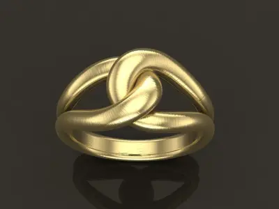 Cocktail Rope Knot Ring Band Mix Size 3D print model
