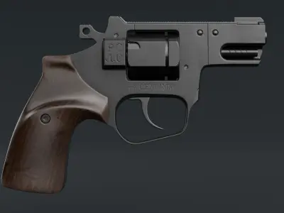 Flaubert revolver game-ready Low-poly 3D model