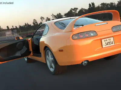 Street Race Coupe Car Orange Simplified 3D model