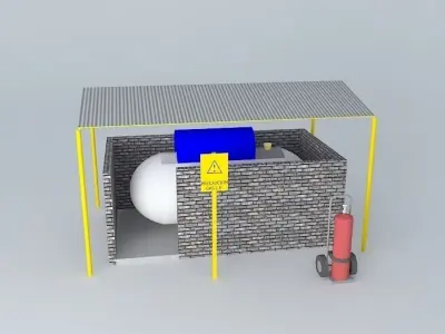 LP GAS STATION Free 3D model