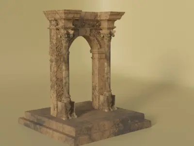 Ancient Marble Arch - Historic High Poly Asset 3D model