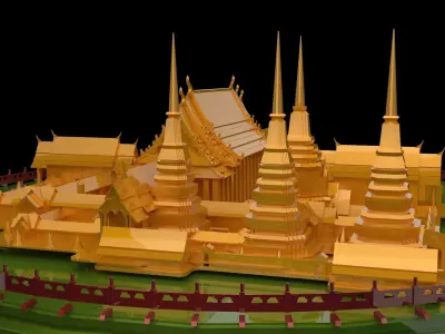 Chinese ancient temple  3D model purchase