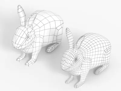 Rigged Rabbit Low-poly 3D model