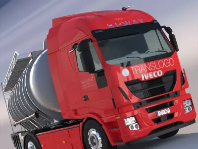 IVECO Hi-Way Truck with ADR Tanker 3D model