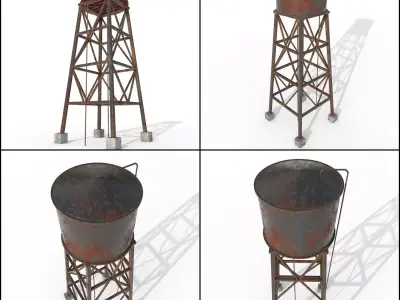 Water Tank Low-poly 3D model