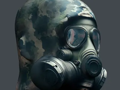 Gas mask helmet 3d model military combat Low-poly 3D model Low-poly 3D model