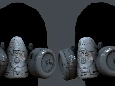 Gas mask helmet 3d model scifi Low-poly Low-poly 3D Low-poly 3D model buy