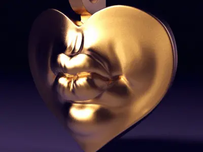 Kiss Me Pendant 3D print model