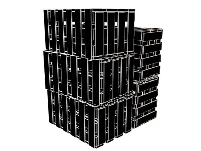 Wooden Box Pile v1 002 Low-poly 3D model
