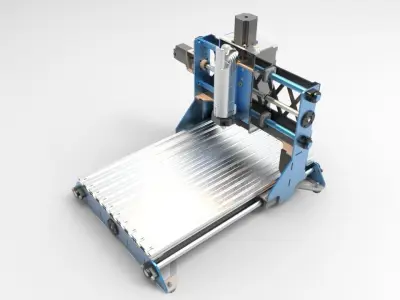 Cnc Machine Low-poly 3D model