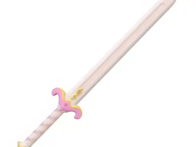 Stylized Anime Hero Sword 3D Model Low-poly 3D model