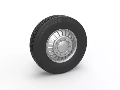 Front custom wheel of semi truck Version 12 Scale 1 to 25 3D print model