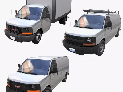 Industrial vans 3D Model Pack