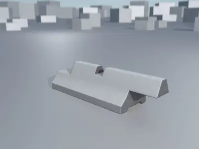 White and Red Road Traffic Barriers - Part 6 - Low-poly 3D model