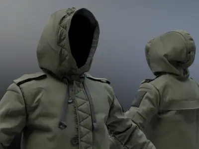 Parka Coat 3D model
