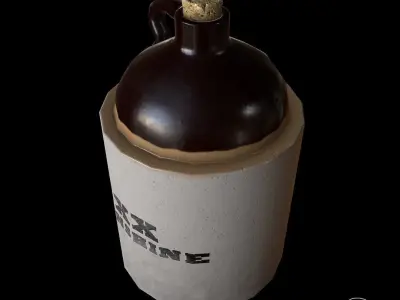 Moonshine Jug Low-poly 3D model