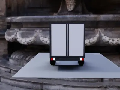 low poly truck street Low-poly 3D model