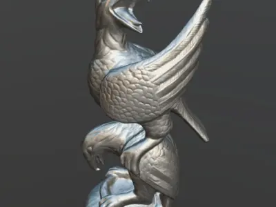The Duel of Eagles Low-poly 3D model