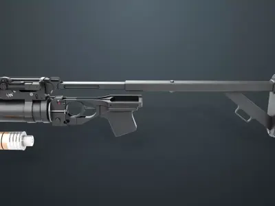 Grenade Launcher 03 Black Standalone  All PBR Unity UE Textures Low-poly 3D model