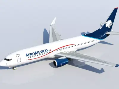 B737-800 Static Lowpoly Includes Blank and Aeromexico Low-poly 3D model