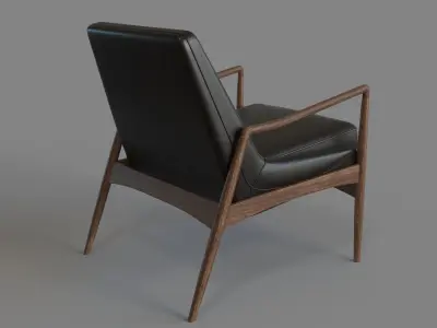 Braden Leather Chair Durango Smoke 3D model