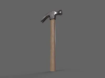PBR Claw Hammer Wood1 Low-poly 3D model