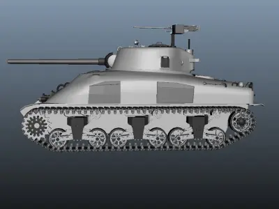 MilitaryTank sherman tank 3D model
