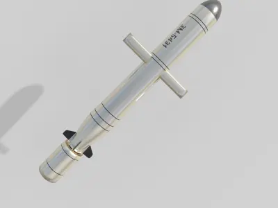 anti-ship missile 3M-54E1 Low-poly 3D model