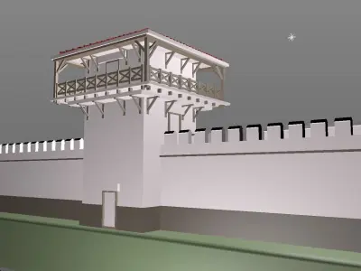 Roman Wall - The Limes - with typical Tower Free 3D model