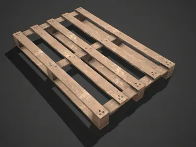 Low poly European Wood pallet 02 PBR Game Ready Free low-poly 3D model